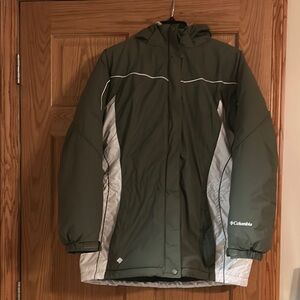 Columbia Olive and Silver Hooded Jacket